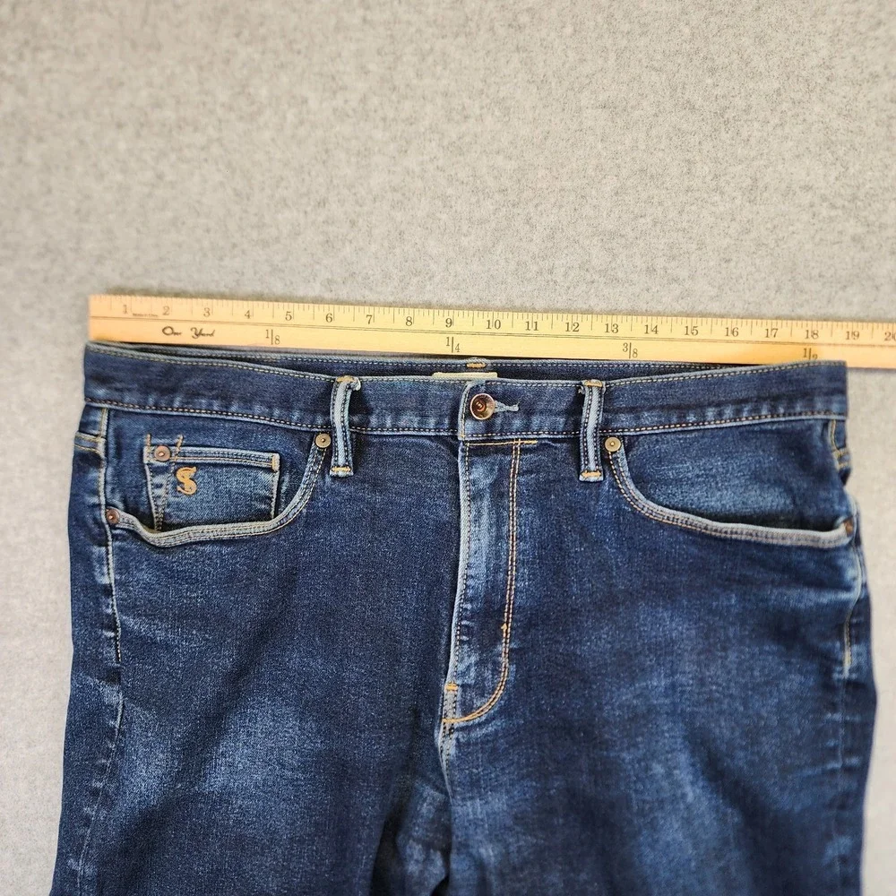 Todd Snyder Mens 38x27  Skinny Fit Jeans 5-Pocket Stretch Blue